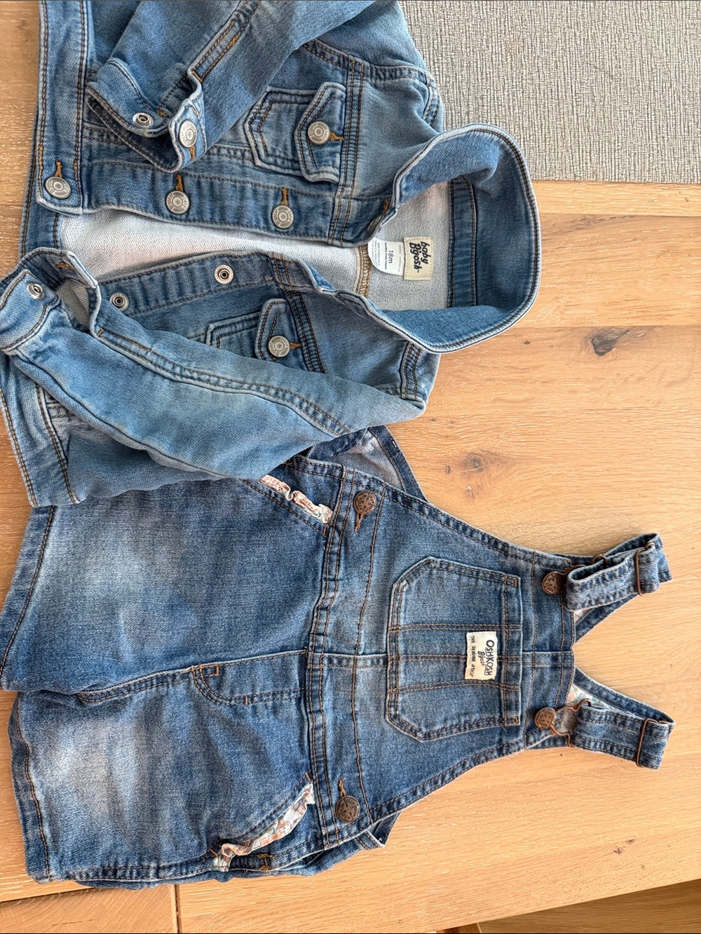 OshKosh B'gosh Light Blue Denim Overall Skirt with Matching Jacket